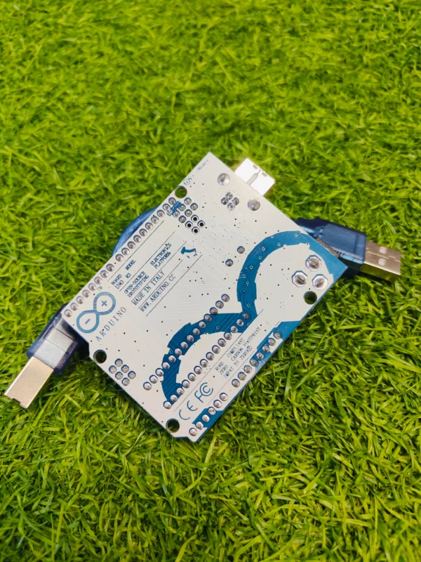 Arduino Uno R3 Italy version Board Back View With Cable And ATmega328P - Dream RC Bangladesh