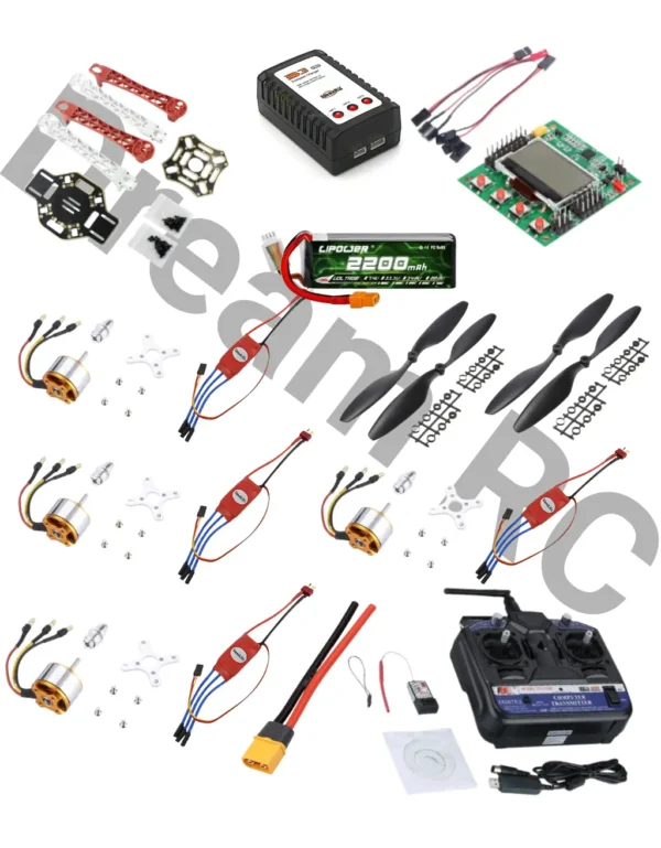 DIY Drone Combo Kit with MC6C Mini / CT6B / FS-i6, motors, ESC, frame, battery, and charger