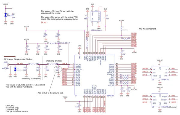 Esp 32 S3 N16R8 Schematic Diagram From Espressif