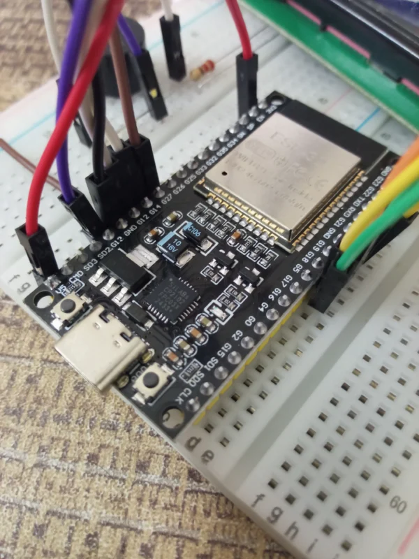 zoom image of Esp 32 38 Pin Type C Breadboard Placement with jumper wire real image from projects