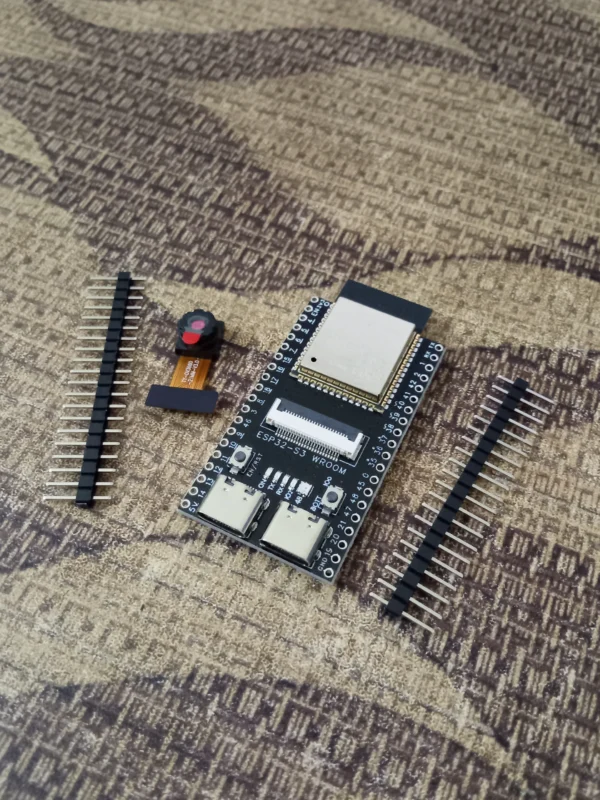 ESP32-S3 N16R8 CAM development board with OV3660 camera module, front view