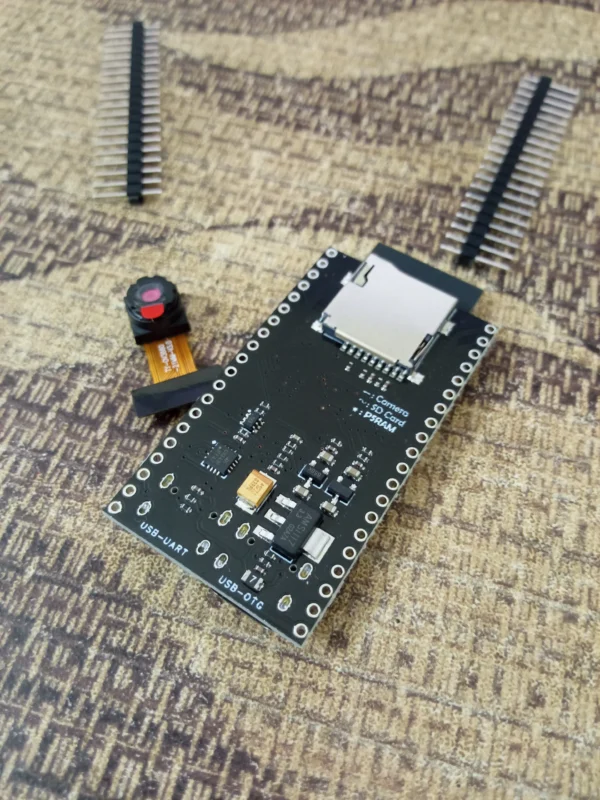 ESP32-S3 CAM back side showing MicroSD card slot for image storage