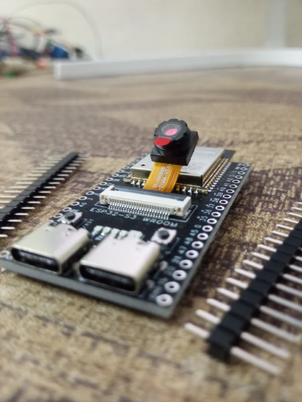 ESP32-S3 N16R8 CAM development board with OV3660 camera module, front view