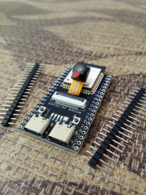 ESP32-S3 N16R8 CAM development board with OV3660 camera module, front view