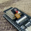 Close-up of OV3660 camera sensor on ESP32-S3 CAM board for AI vision and face recognition projects