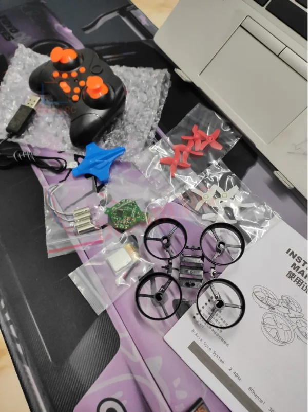 DIY Mini RC Coreless Drone Kit 2.4GHz Kits Parts Image.