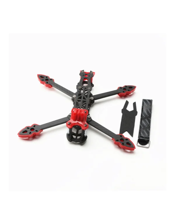 Mark 4 full carbon fiber 5 inch FPV frame kit with red 3d printed parts