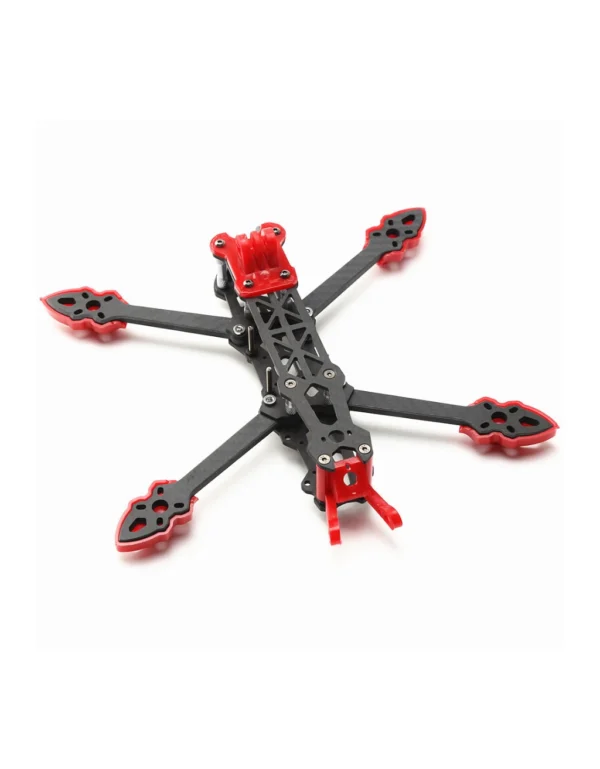 Mark 4 full carbon fiber 5 inch FPV frame kit with red 3d printed parts
