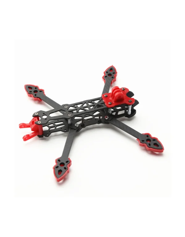 Mark 4 full carbon fiber 5 inch FPV frame kit with red 3d printed parts