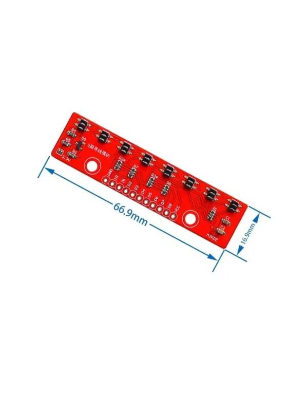 QTR-8RC 8 Channel Digital IR Sensor Array Module Dimensions